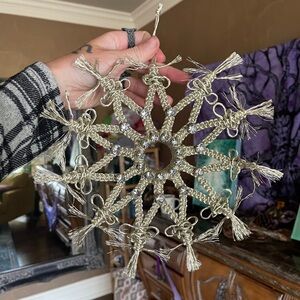 Handmade Macramé Snowflake Ornament Crystals